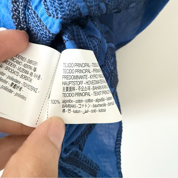 Zara blue embroidered dress sz XL - Picture 4 of 6